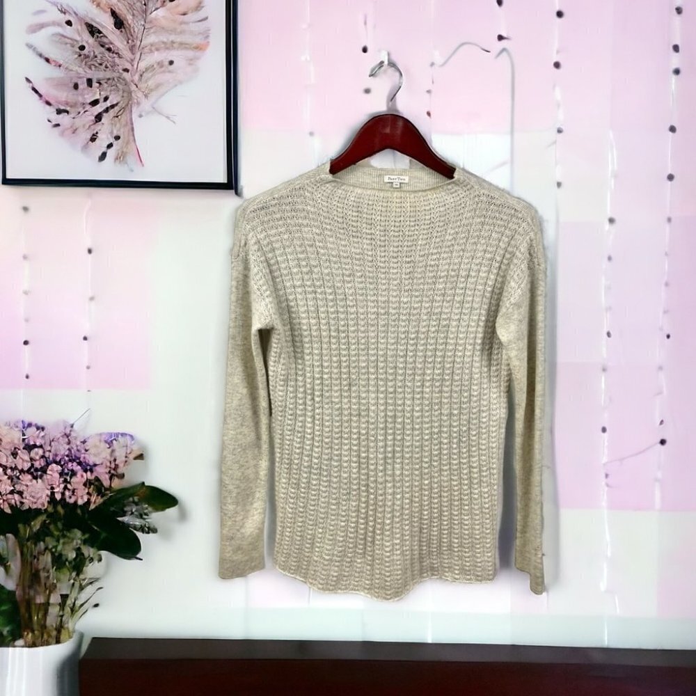 ** Part Two Etma Heathered Oat Mock Neck Wool and Mohair Blend Sweater US XS